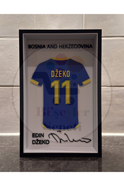 Bi'şeyler Sepeti Edin Džeko - Bosna Hersek - Forma İmza Çerçeve Hediyelik 14x...