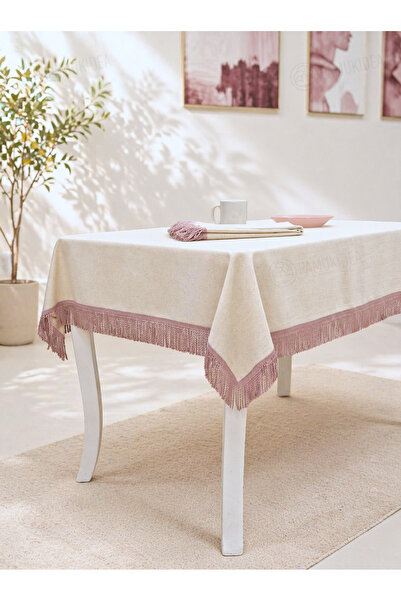 pamukidea Αυθεντικό τραπεζομάντιλο από 100% βαμβακερό ύφασμα με κρόσσια, απλό...