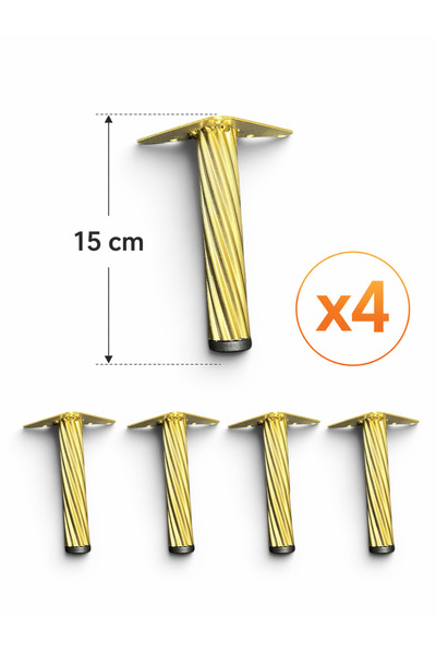 Home 15 cm Metal Furniture Leg X4 Set Modern Stylish Sofa Cabinet Coffee Tabl...