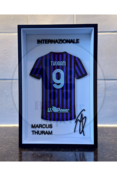 Bi'şeyler Sepeti Marcus Thuram - Inter - Forma İmzalı Çerçeve Hediyelik 14x22 cm