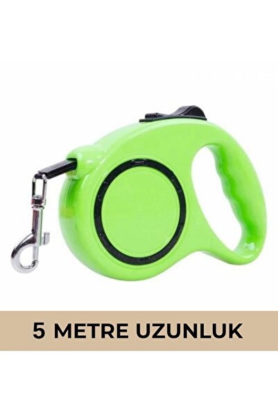 parlahome Reel Dog Walking Leash Green Black 5Mt