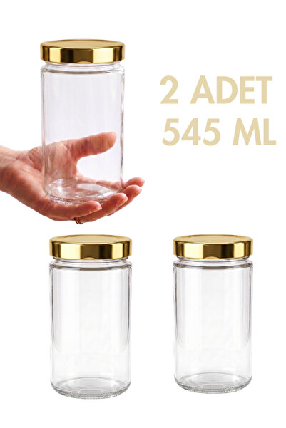 Milea 2 Adet Altın Rengi Derin Kapaklı Şeffaf Reçel Sos Konserve Fıstık Ezmes...
