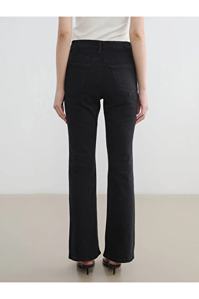 LC Waikiki Γυναικείο τζιν παντελόνι Black Mars Flare