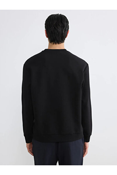 LC Waikiki Negru guler rotund pentru bărbați Swea tricou