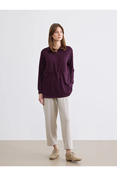 LC Waikiki Γυναικείο φούτερ τουνίκ σε μεγάλο μέγεθος από μαλακό ύφασμα με υφή...