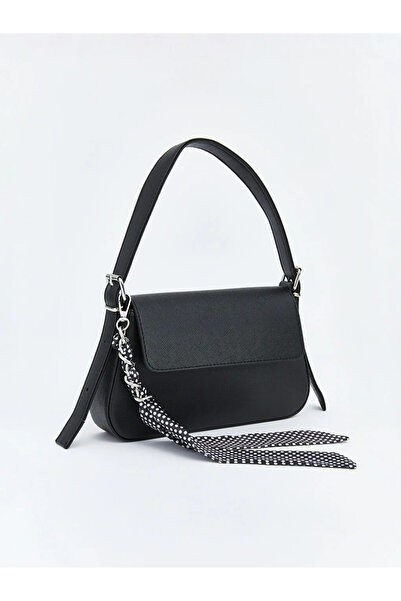 LC Waikiki Μαύρο φουλάρι με αξεσουάρ εφέ δέρματος Γυναικείο Τσάντα ώμου