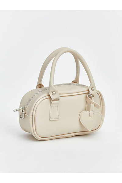 LC Waikiki Ecru Leather Look Girl's Shoulder Bag