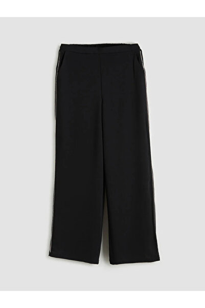 LC Waikiki Μαύρο γυναικείο παντελόνι με ελαστική μέση
