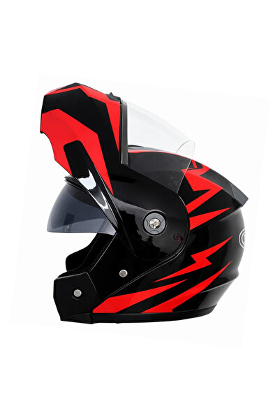 FIXATO Αναδιπλούμενο Κράνος Μοτοσικλέτας/Σκούτερ, Διπλή Ζελατίνα, Προστασία U...