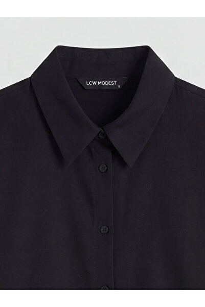 LC Waikiki Μαύρο γυναικείο πουκάμισο Loose Fit