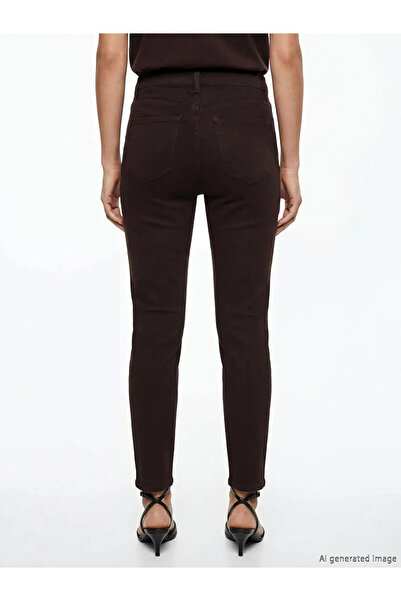 LC Waikiki Καφέ γυναικείο τζιν παντελόνι Mercury Skinny Fit