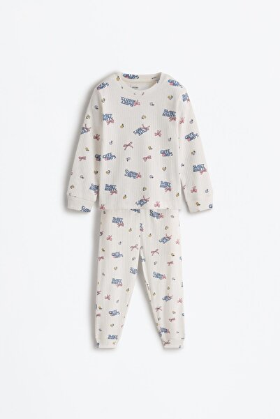 LEFTIES Desenli fitilli pijama takımı