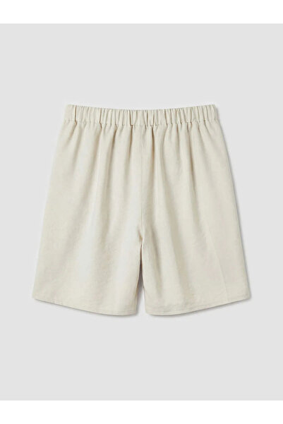 LC Waikiki Γκρι γυναικείο πλισέ σορτς με ελαστική μέση