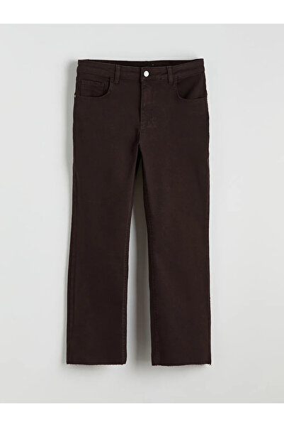 LC Waikiki Καφέ Γυναικείο Τζιν Παντελόνι ίσιας γραμμής