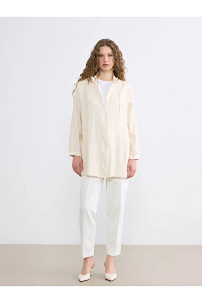 LC Waikiki Μπεζ γυναικείο τουνίκ με κουκούλα