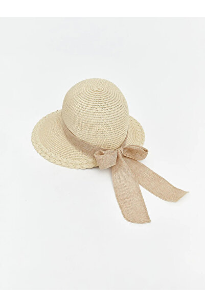 LC Waikiki Μπεζ γυναικείο ψάθινο καπέλο bucket