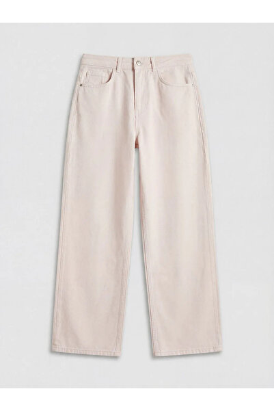 LC Waikiki Ροζ γυναικείο τζιν παντελόνι ίσιας γραμμής