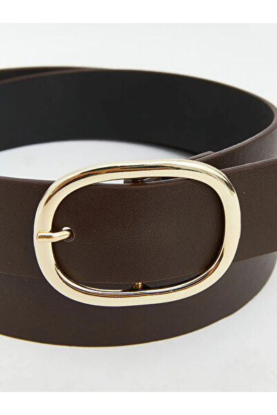 LC Waikiki Γυναικεία ζώνη σε καφέ δερμάτινη εμφάνιση