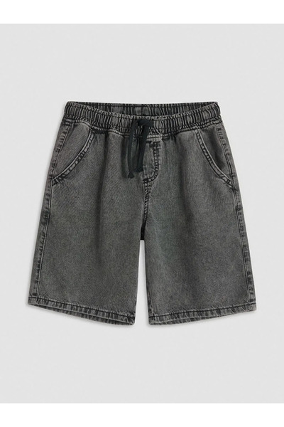 LC Waikiki Antrasit Beli Lastikli Erkek Çocuk Jean Şort