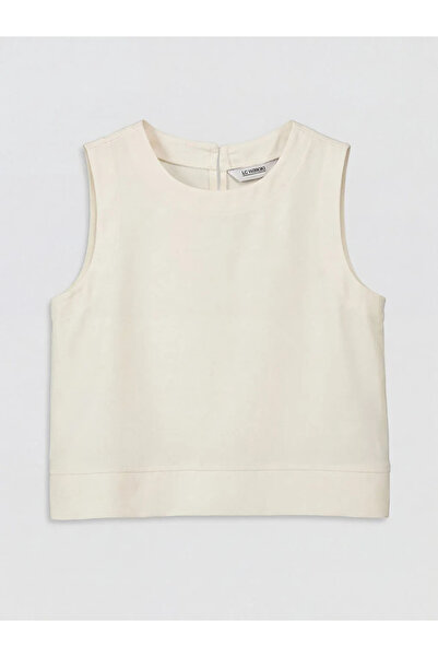 LC Waikiki Gray Linen Blend Girls' Pants and Blouse