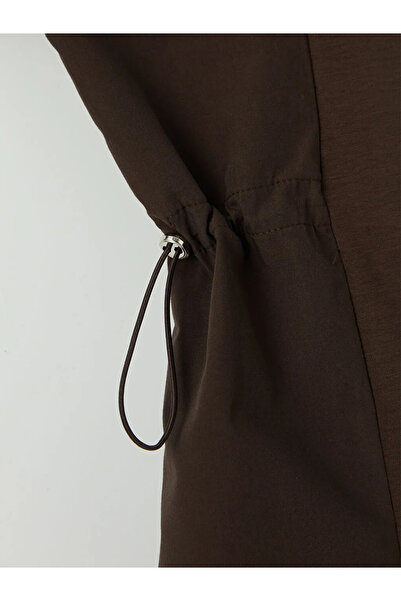 LC Waikiki Καφέ Γυναικείο Φούτερ Τουνίκ με κορδόνι και απαλή υφή