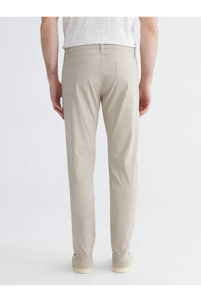 LC Waikiki Ανδρικό παντελόνι chino σε μπεζ στενή εφαρμογή από γαμπαρντίνα