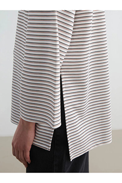 LC Waikiki Γυναικείο τουνίκ μεικτό ριγέ με απαλή υφή σε μεγάλο μέγεθος