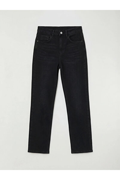 LC Waikiki Μαύρο γυναικείο τζιν παντελόνι Mom Fit