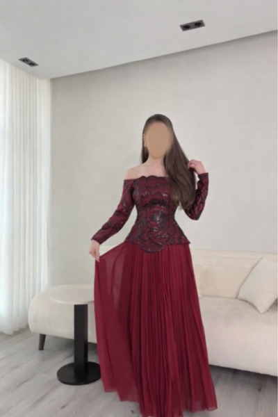 liyan fashion Burgundy Evening Dress