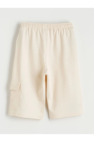 LC Waikiki Μπεζ ελαστική μέση Boy's Cargo σορτς