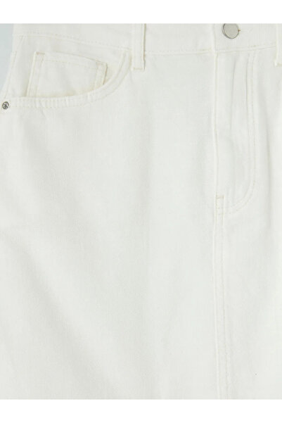 LC Waikiki Λευκό γυναικείο τζιν σορτς Bermuda Fit