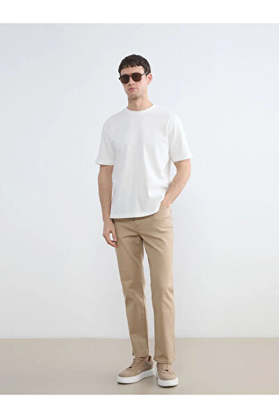LC Waikiki Ανδρικό παντελόνι Gabardine Standard Fit σε μπεζ χρώμα