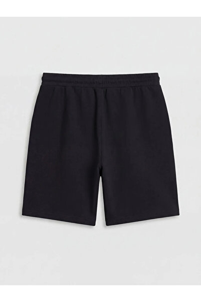 LC Waikiki Μαύρο γυναικείο σορτς με ελαστική μέση