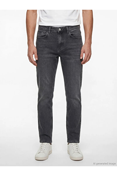 LC Waikiki Γκρι 779 Ανδρικό τζιν παντελόνι κανονικής εφαρμογής