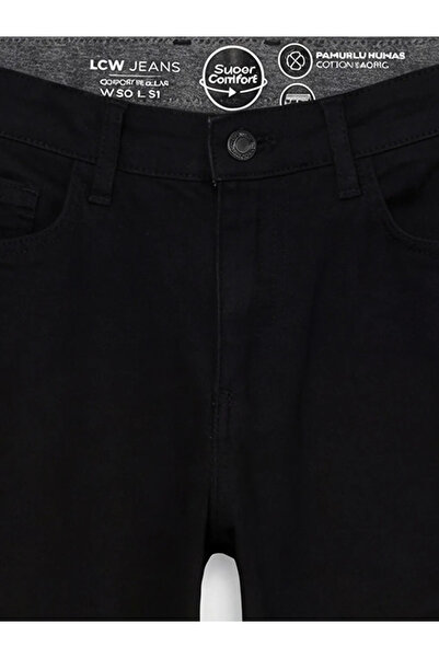 LC Waikiki Μαύρο ανδρικό τζιν παντελόνι 779 σε κανονική γραμμή