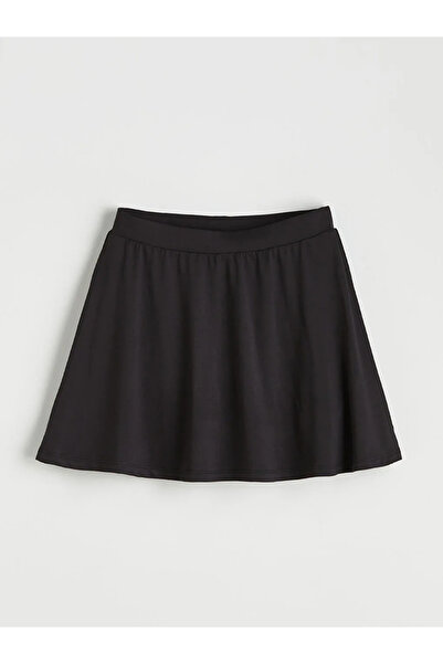 LC Waikiki Μαύρη γυναικεία σορτς-φούστα κολύμβησης με ελαστική μέση