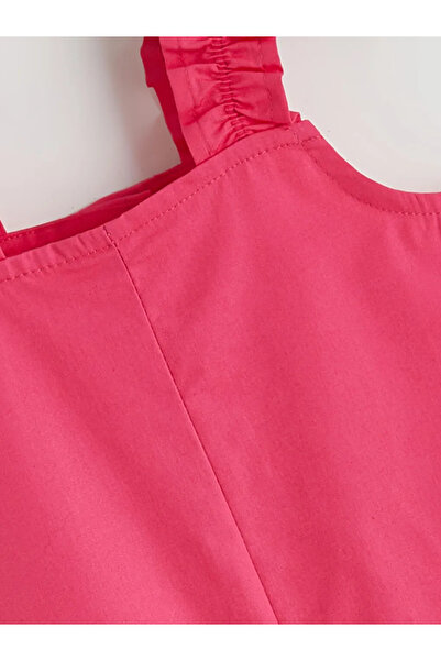 LC Waikiki Fuchsia Ruffle Detailed Girls' Jumpsuit