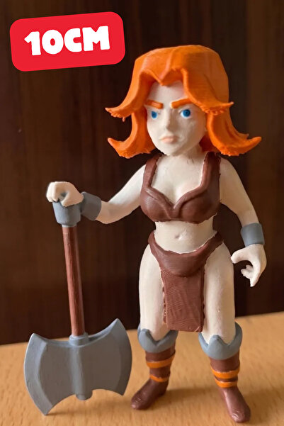 Genç 3D Valkyrie Savaşçısı Figürü - 10cm - Clash of Clans Dekoratif Masaüstü ...