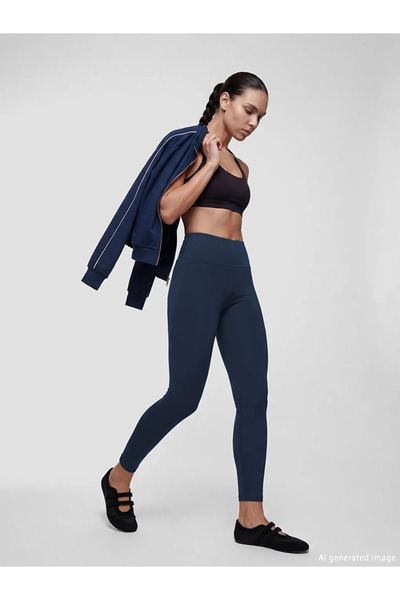 LC Waikiki Γυναικείο αθλητικό κολάν σε μπλε ναυτικό χρώμα με ψηλή μέση