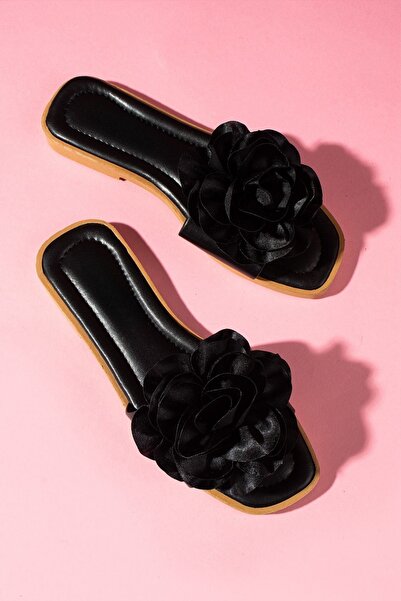 ZK Partner Fabric Rose Accessory Slippers