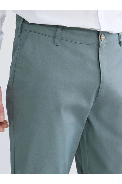 LC Waikiki Ανδρικό παντελόνι Chino Gabardine Green Standard Fit