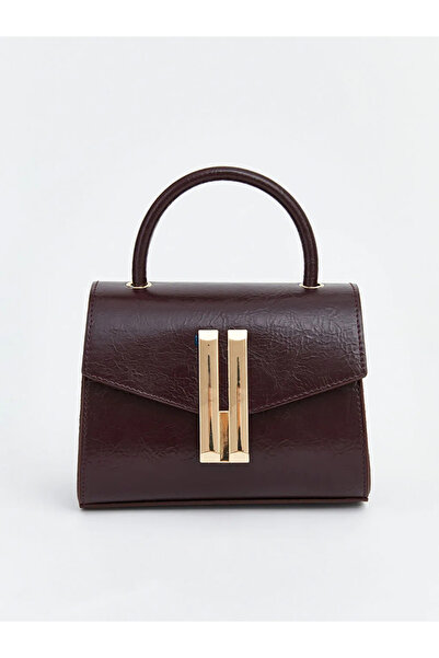 LC Waikiki Γυναικεία τσάντα ώμου με δερμάτινη εμφάνιση μπορντό