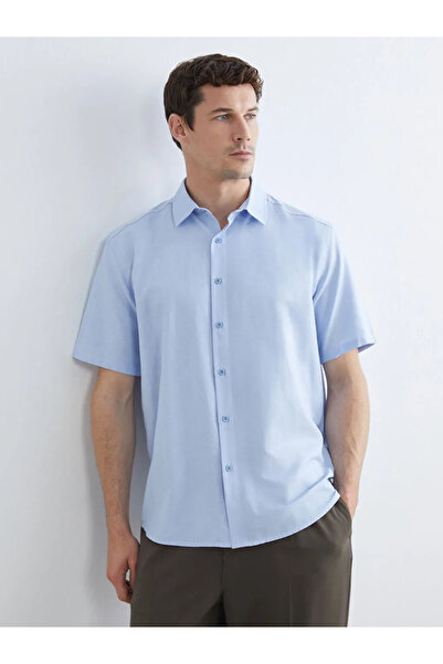 LC Waikiki Ανδρικό πουκάμισο μπλε Regular Fit Oxford