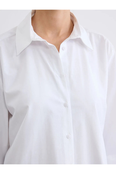 LC Waikiki Λευκό γυναικείο πουκάμισο από ποπλίνα