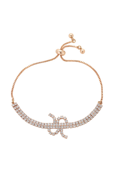 Faina Βραχιόλι με αλυσίδα τύπου box και στρας