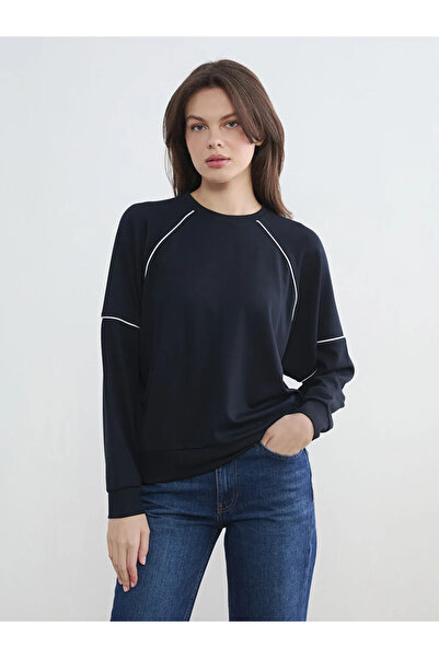 LC Waikiki Γυναικείο φούτερ Navy Blue Crew Neck