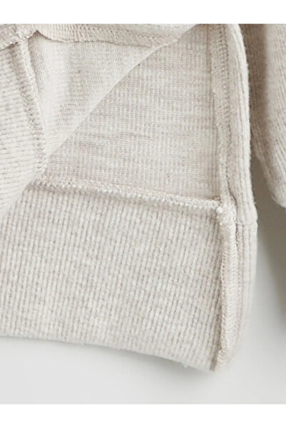 LC Waikiki Μπεζ γυναικείο φούτερ με γιακά πόλο