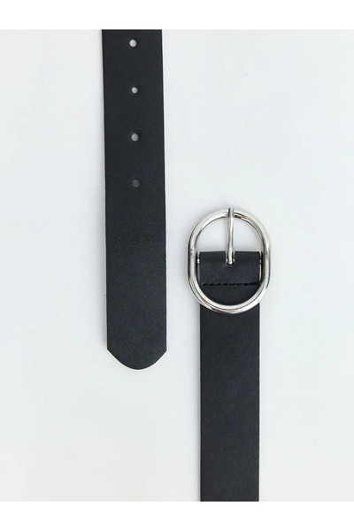 LC Waikiki Γυναικεία ζώνη μαύρης δερμάτινης εμφάνισης