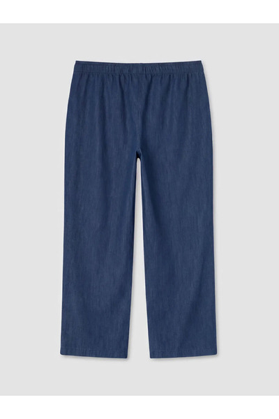 LC Waikiki Γυναικείο τζιν παντελόνι με ελαστική μέση και φαρδιά μπατζάκια σε ...