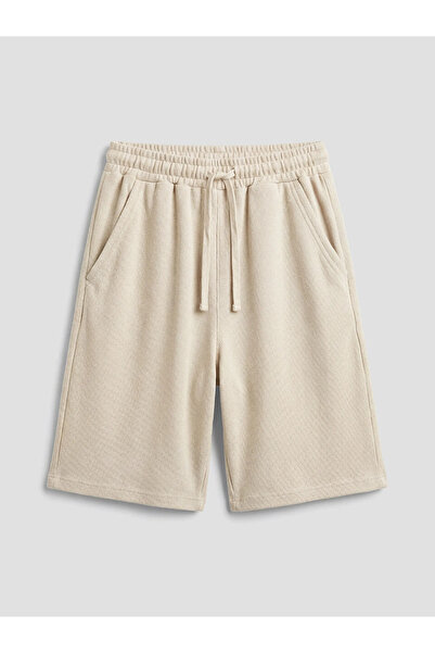 LC Waikiki Μπεζ αγορίστικο σορτς πικέ με ελαστική μέση